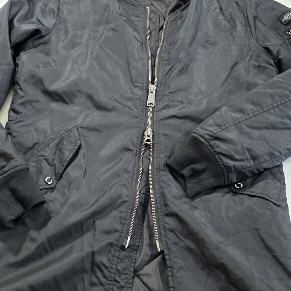 Schott NYC Jacket Flyer's Man M Black Army Type  U LS Pockets Two Way Zip Chore - Picture 14 of 16